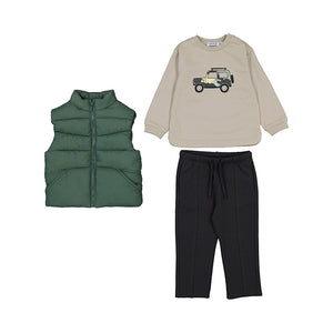 Mayoral-3-Piece Vest Set-Spruce