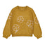 Mayoral-Flowers Applique Knit Sweater-Mustard