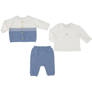 Mayoral-Long Knit 3 Piece Trouser Set-Riviera