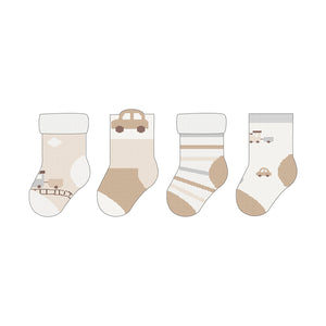 Mayoral-4 Pack Socks-Toffee