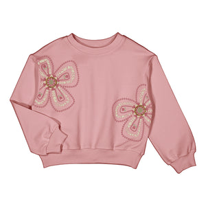 Mayoral-Girl Applique Sweatshirt-Rose
