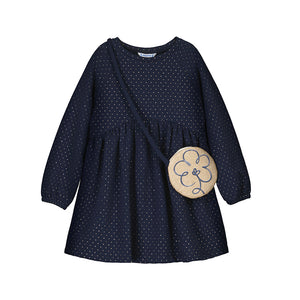 Mayoral-Fleece Dress-Navy