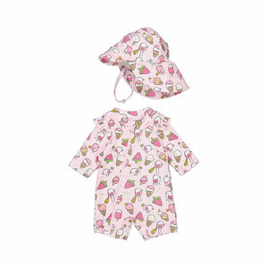 Mayoral-Bathing Bodysuit with Hat-Petal