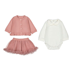 Mayoral-3 Piece Skirt Set-Petal