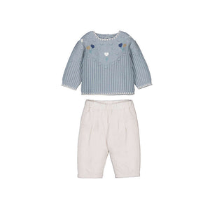Mayoral-Sweater and Pant Set-White