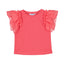 Mayoral-Girl T-Shirt with Organza Ruffles-Peony