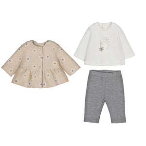 Mayoral-Leggings Set-Heather Sand