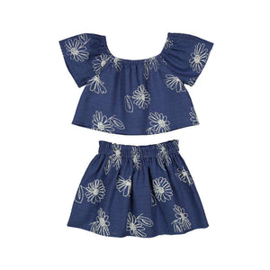 Mayoral-Linen Skirt Set-Porcelain