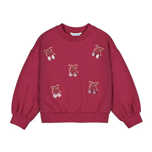 Mayoral-Embroidered Pullover-Cherry