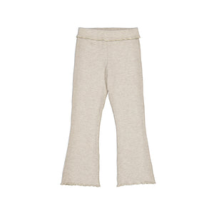 Mayoral-Rib knit flare leggings-Heather Sand