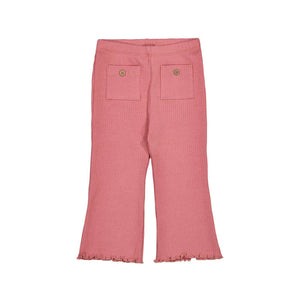 Mayoral-Ribbed Flare Leggings-Blush