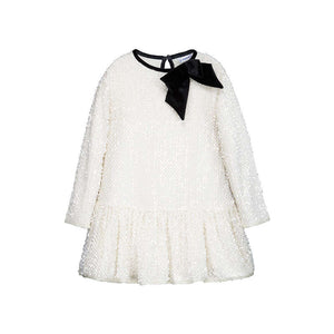 Mayoral-Velvet Sequin Dress-Soy
