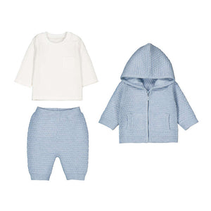 Mayoral-Knit Sweater Set-Sky