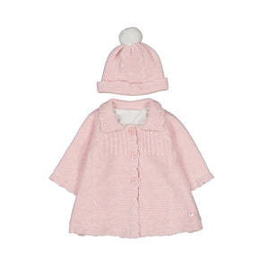 Mayoral-Knit coat & hat-Heather Quartz