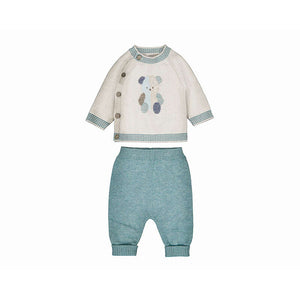 Mayoral-Knit Pants Set-Mineral
