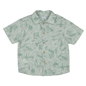 Mayoral-Short Sleeve Button Down Shirt-Tropical Dark Laurel