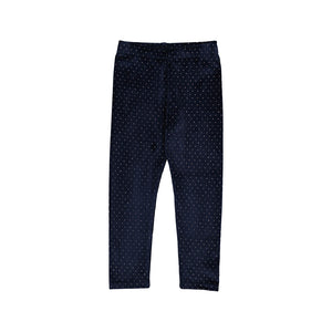 Mayoral-Print Velvet Leggings-Navy