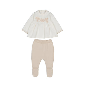 Mayoral-Knit leg warmer set-Soy
