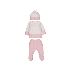 Mayoral-Footed Pants and Hat Set-Heather Baby Rose