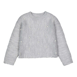 Mayoral-Pearl Knit Sweater-Gray