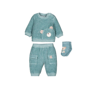 Mayoral-Corduroy Knit Tracksuit-Mineral