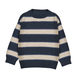 Mayoral-Stripe Sweater-Eclipse Blue