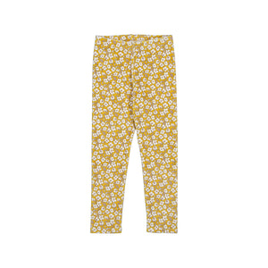 Mayoral-Print velvet leggings-Mustard