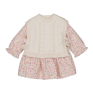 Mayoral-Knitted Dress Vest-Cream