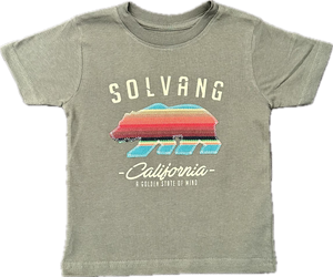 ADKTD-Bear Solvang Tee Shirt- Olive/Faded Blue