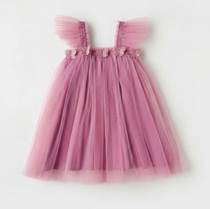 Stardust and Glitter-Tulle Dress-Butterfly Patches Mulberry