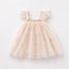 Stardust and Glitter-Petite cherry flutter sleeve tulle dress-Ivory