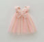 Stardust and Glitter-Butterfly Wings Tulle Dress-Peach Rainbow