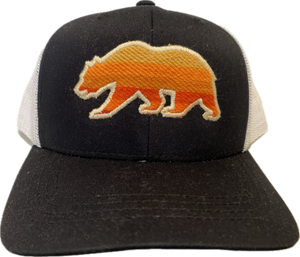 ADKTD-Bear Trucker Hat-Black with Pink Sunset Bear