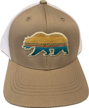 ADKTD-Bear Trucker Hat-Tan with Beach Bear