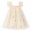 Stardust and Glitter-Embroidered Butterfly Dress-Ivory