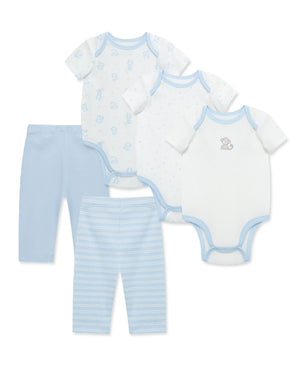 Little Me- 5pc Bodysuit and Pant Set-Cuddles