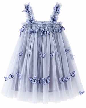 Stardust and Glitter-Butterfly Garden Tulle Dress-Slate