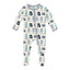 Kickee Pants-Print Footie with 2 Way Zipper-Natural Robots