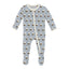 Kickee Pants-Print Footie with 2 Way Zipper-Pearl Blue Baby Bumblebee