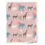 Kickee Pants-Print Swaddling Blanket-Baby Rose Just So Animals