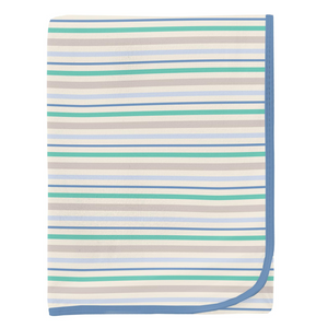 Kickee Pants-Print Swaddling Blanket-Mythical Stripe