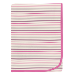 Kickee Pants-Print Swaddling Blanket-Whimsical Stripe