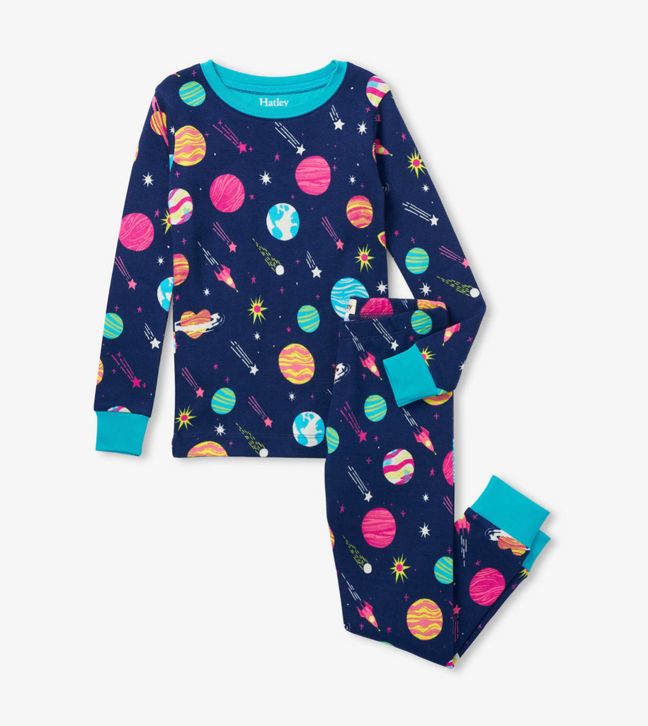 Hatley -Interstellar Organic Cotton Pajama Set-Teal