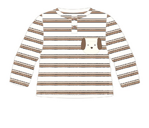 Mayoral-Long Sleeve T-Shirt-Brown Stripe