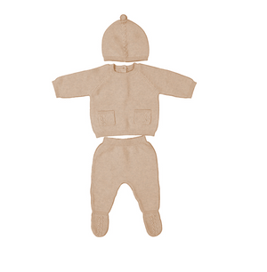 Mayoral-3 Piece Knit Set-Dune Heather