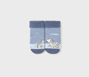 Mayoral-Non Slip Socks-Zebra Blue Bell