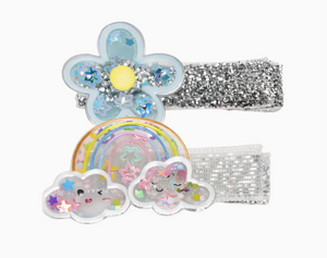 Bows Art-Shaker Glitter Charm Clips-Cloud/Flower
