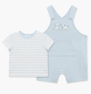 Little Me-Playful Puppy Organic Cotton Overalls & Top Set