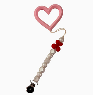 Three Hearts-Cherry Bomb Teether and Clip Bundle-Red