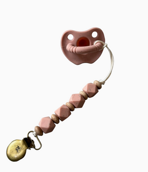 Three Hearts-Pacifier/Toy Clip-Pink Speckled